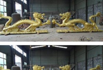 青岛古典传统双龙戏珠铜雕塑