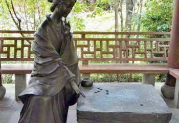 青岛艺术精灵西施下棋情景雕塑