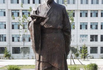 青岛传承古代珍贵文化—祖冲之铜雕塑