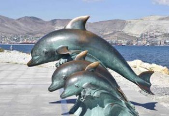 青岛铜雕海豚母子，精美细腻，打造浪漫海洋