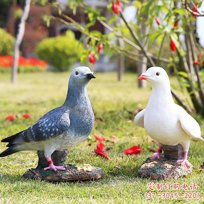 青岛和平鸽橄榄枝的雕塑