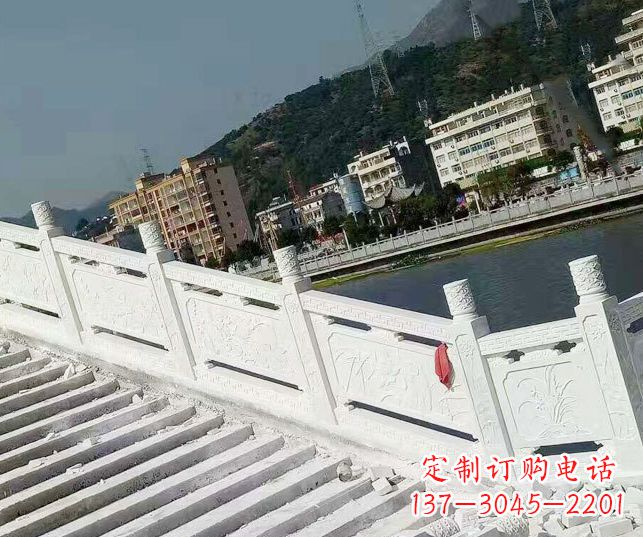 青岛景区汉白玉栏板石雕