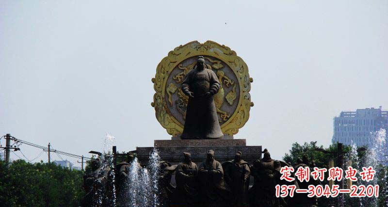 青岛李世民古代名人铜雕