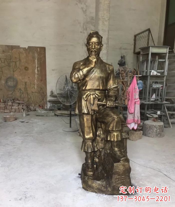 青岛鲁班古代名人铜雕