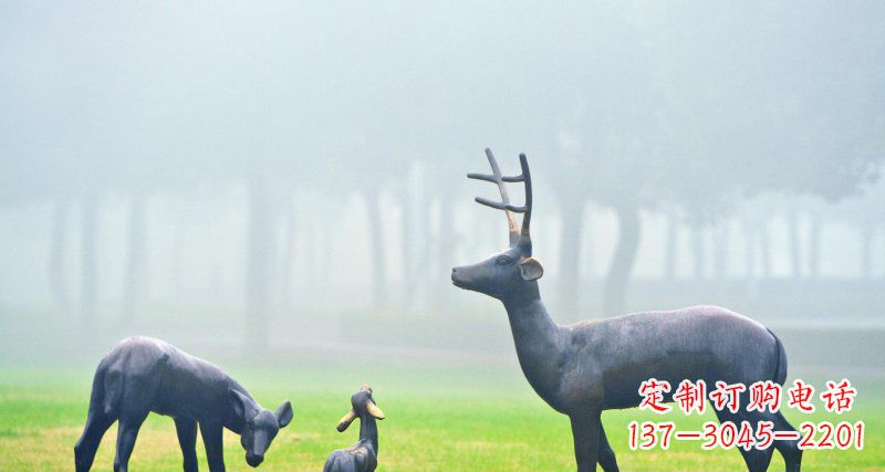 青岛鹿一家：精美绝伦的动物铜雕