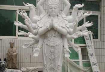 青岛汉白玉千手观音雕塑，精致细腻，深具宗教意义
