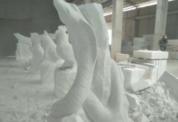 青岛中领雕塑汉白玉生肖蛇雕塑