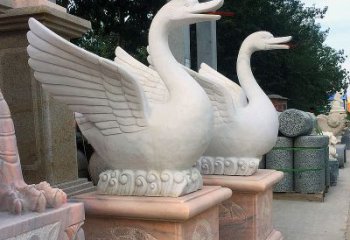 青岛汉白玉天鹅雕塑，让庭院都享受激越的视觉奇观