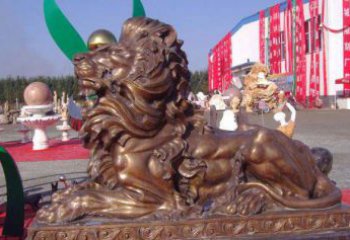 青岛汇丰西洋狮子铜雕，精美华贵
