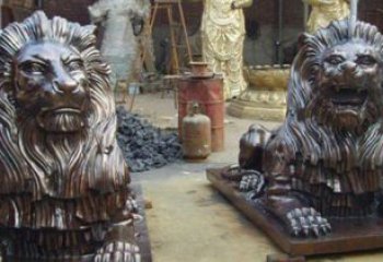 青岛汇丰铜狮子雕塑，令人叹为观止