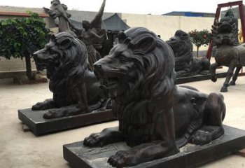 青岛汇丰手工铸铜狮子雕塑
