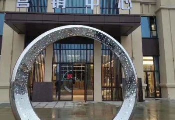 青岛镜面圆环不锈钢雕塑