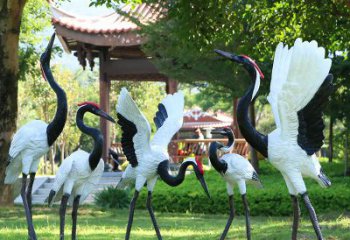 青岛精美彩绘丹顶鹤雕塑