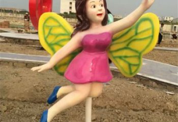 青岛领雕塑：精美的蝴蝶仙子公园景观雕塑