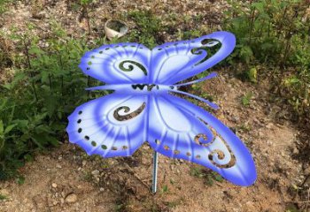 青岛蓝紫色不锈钢蝴蝶雕塑