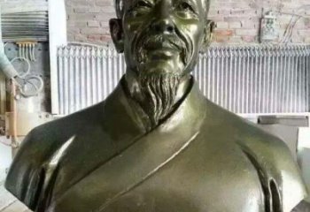 青岛李时珍头像铜雕，为纪念传奇祖国医学家