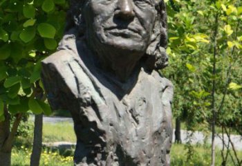 青岛李斯特铜雕头像-匈牙利钢琴之王，世界著名作曲家公园雕塑
