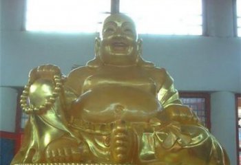 青岛传统工艺制作鎏金弥勒佛像