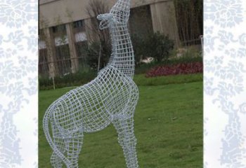 青岛外观精美的不锈钢长颈鹿雕塑