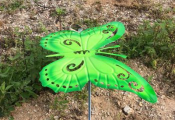 青岛绿色不锈钢蝴蝶雕塑