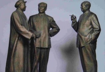 青岛标题:伟人朱德毛主席铜雕——传承毛主席精神
