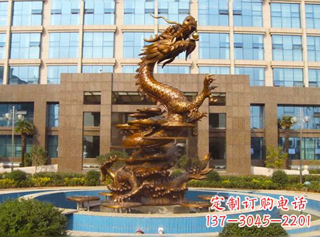 青岛悠久传承高品质铜雕喷泉雕塑