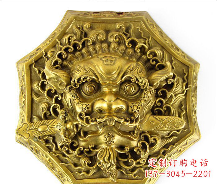 青岛铜雕狮子头雕,精致细腻的雕塑艺术