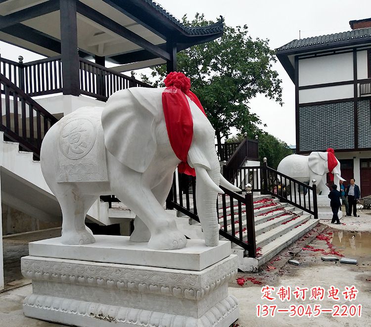 青岛迎接观音祝福的精美大象观音栏杆