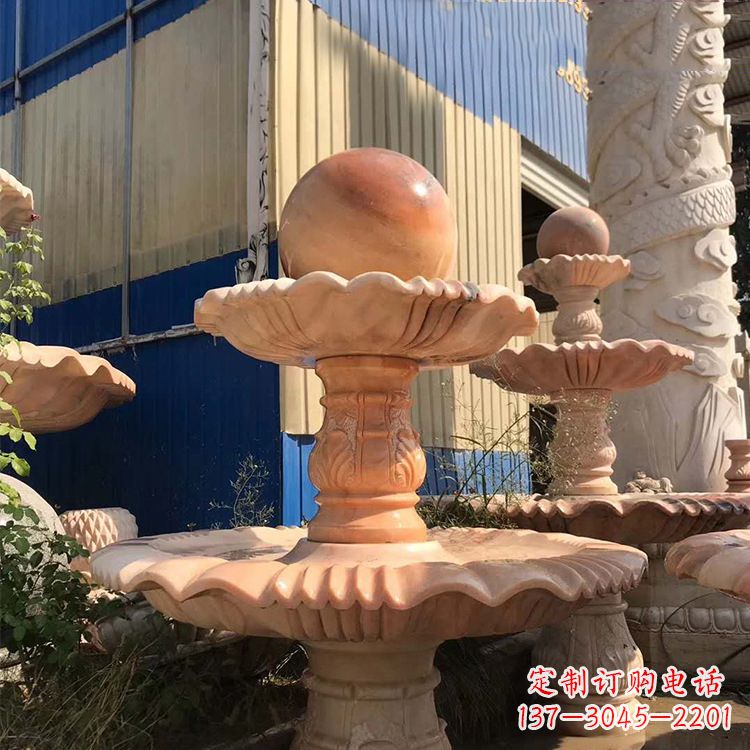 青岛石雕五福临门风水球