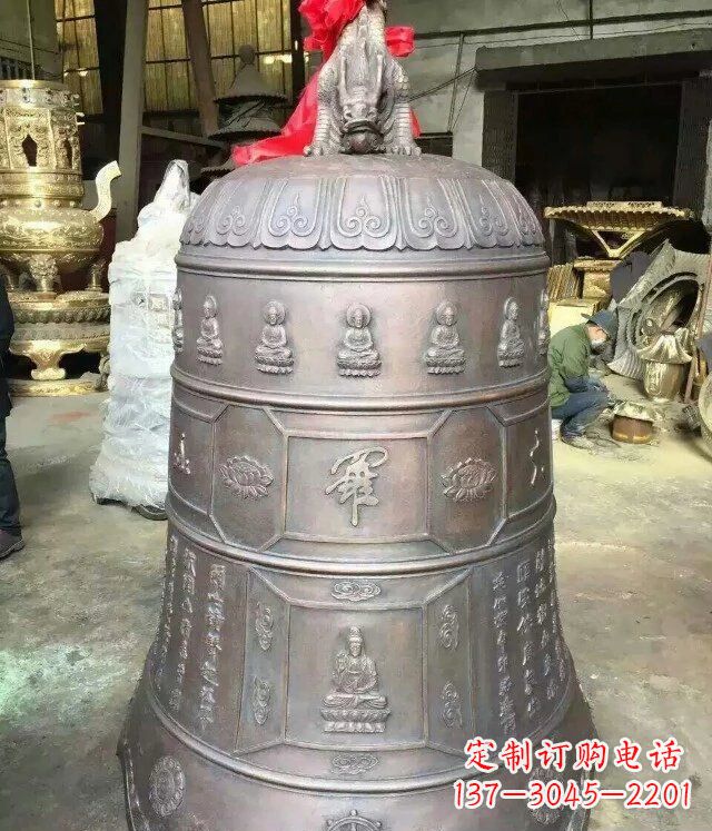青岛寺庙铜雕钟铸铜钟雕塑