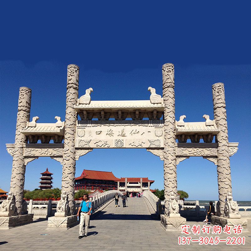 青岛寺院大门无楼石牌坊
