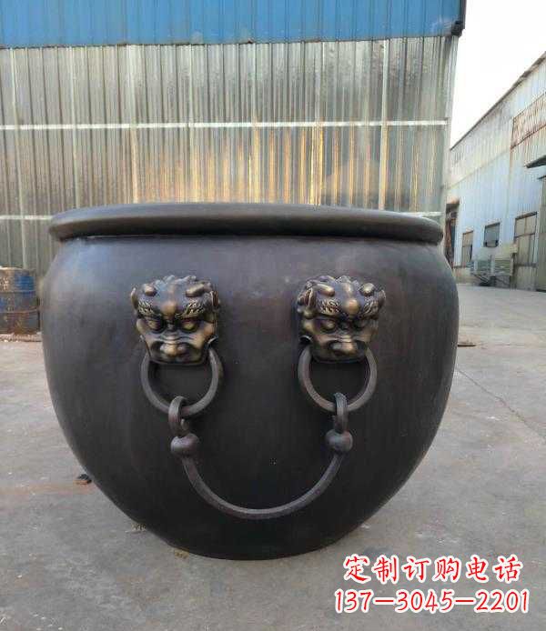 青岛庭院水缸铜雕