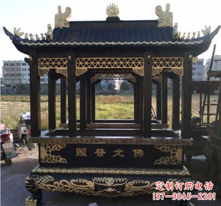 青岛铜雕佛光普照香炉