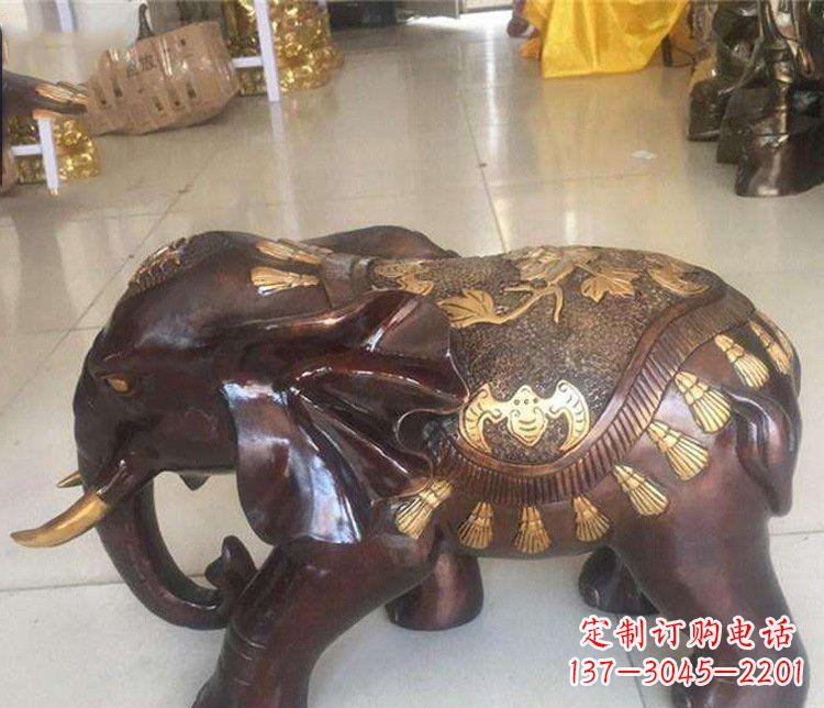 青岛铜雕室内装饰小象雕塑摆件