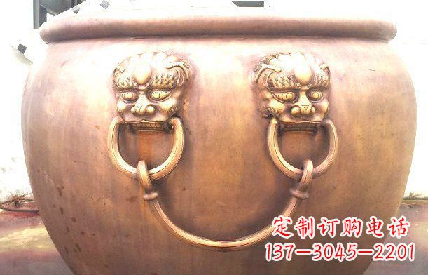 青岛铜雕水缸寺庙景观雕塑_1
