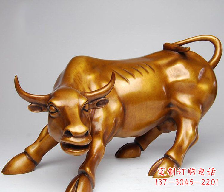 青岛铜雕小区动物牛摆件 (2)