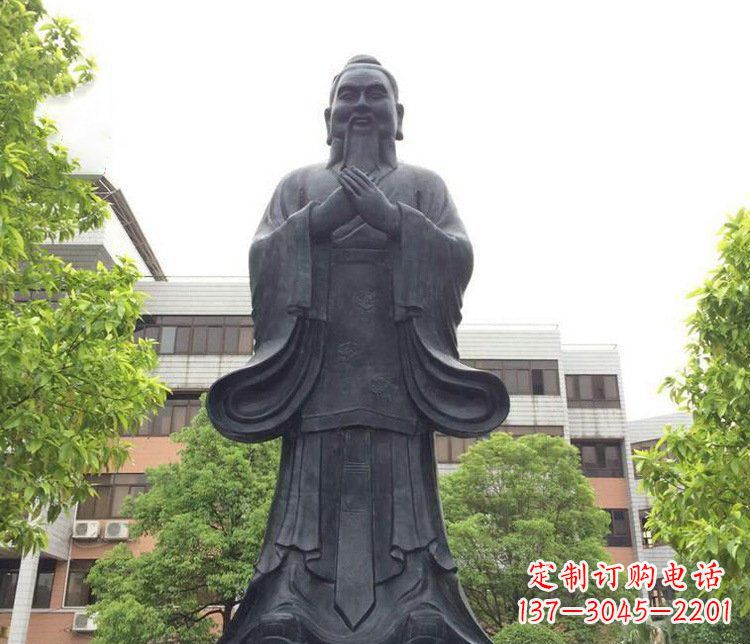 青岛铜雕学校孔子圣人雕塑摆件