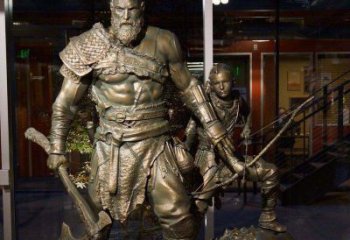 青岛高贵雄壮的西方战士铜雕