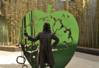 青岛拿着苹果的牛顿西方名人铜雕