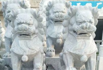 青岛企业景观装饰大理石狮子雕塑