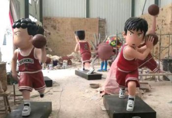 青岛全民健身卡通打篮球人物雕塑