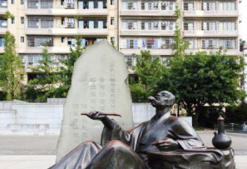 青岛尊贵古朴的古代诗人情景雕塑——杜甫雕塑