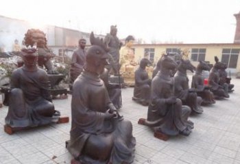 青岛定制十二生肖头像铜雕
