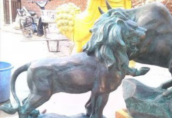 青岛象征霸气，越狱青铜狮子雕塑