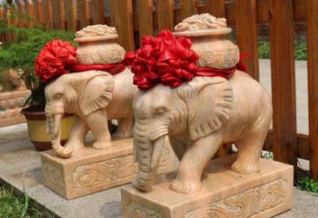 青岛把大象的能量带入家庭——石雕聚宝盆大象雕塑
