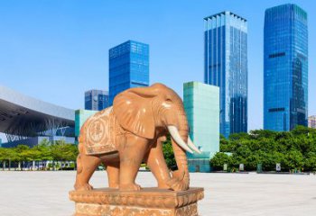 青岛大象雕塑，现代大象喷水雕塑，营造雅致优雅氛围
