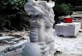 青岛精美石雕龙首喷水雕塑