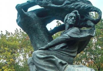 青岛世界名人19世纪波兰作曲家肖邦创意雕塑