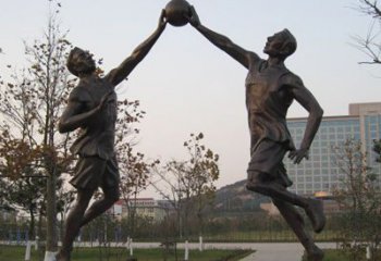 青岛铜雕打篮球人物