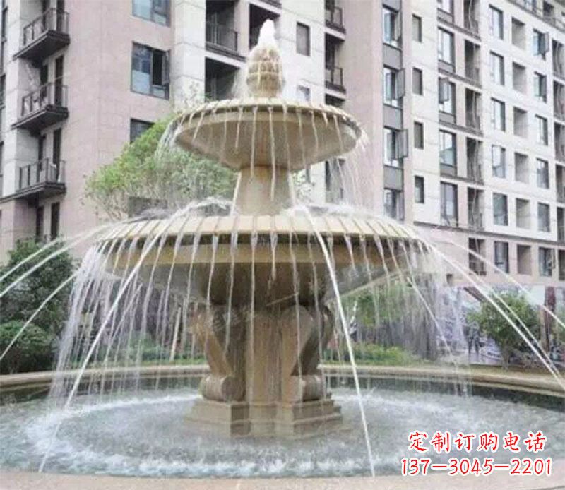 青岛小区大型喷泉景观石雕